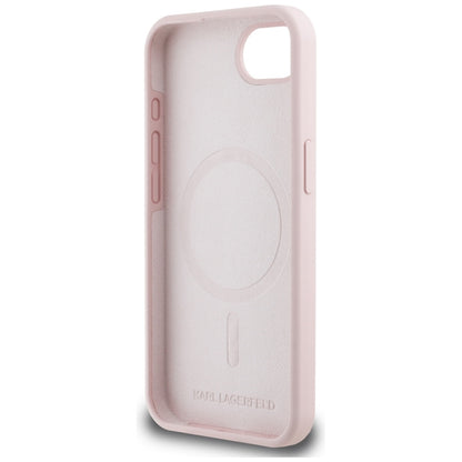 MagSafe Case for Apple iPhone 16e, Karl Lagerfeld, Silicone Karl & Choupette's Heads, Pink
