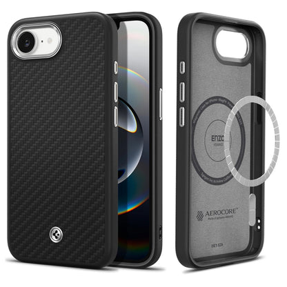 Capa MagSafe para Apple iPhone 17e / 16e, Spigen, Enzo Aramid, Preta Fosca