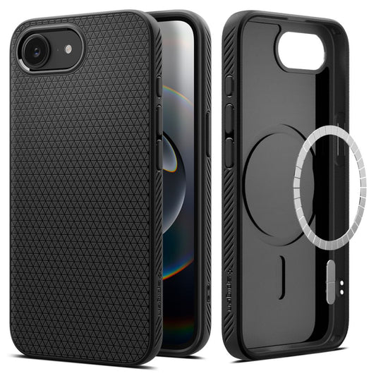 Capa MagSafe para Apple iPhone 17e / 16e, Spigen, Liquid Air, Preto Fosco