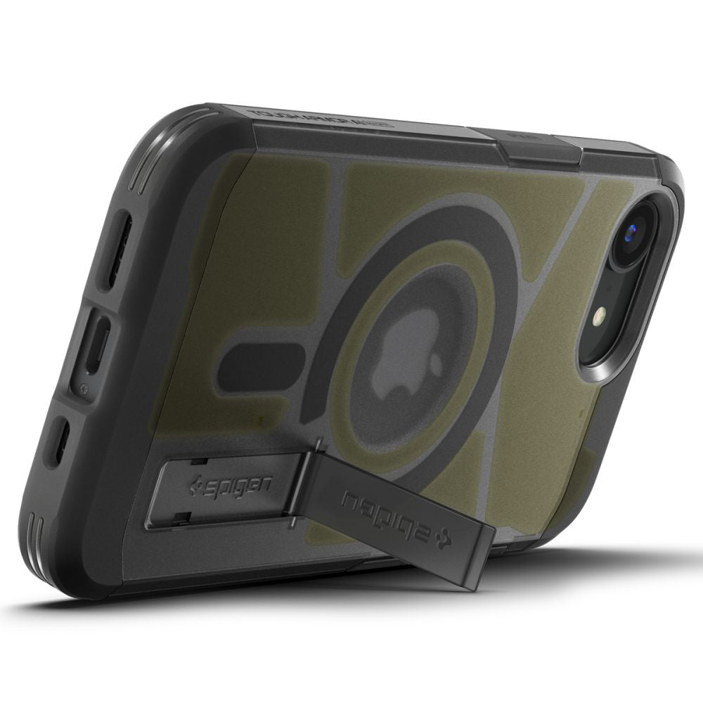 Capa MagSafe para Apple iPhone 17e / 16e, Spigen, Tough Armor, Preta Fosca