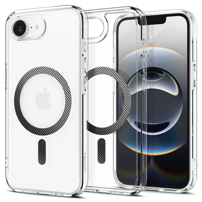 Capa MagSafe para Apple iPhone 17e / 16e, Spigen, Ultra Hybrid Carbon, Transparente