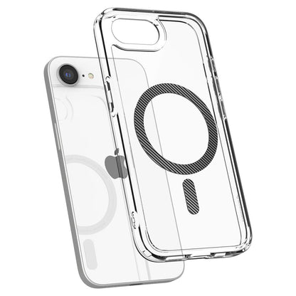 Capa MagSafe para Apple iPhone 17e / 16e, Spigen, Ultra Hybrid Carbon, Transparente