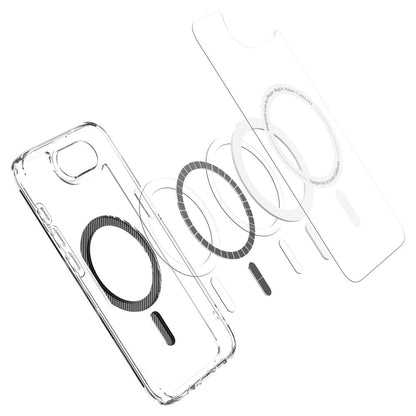 Capa MagSafe para Apple iPhone 17e / 16e, Spigen, Ultra Hybrid Carbon, Transparente