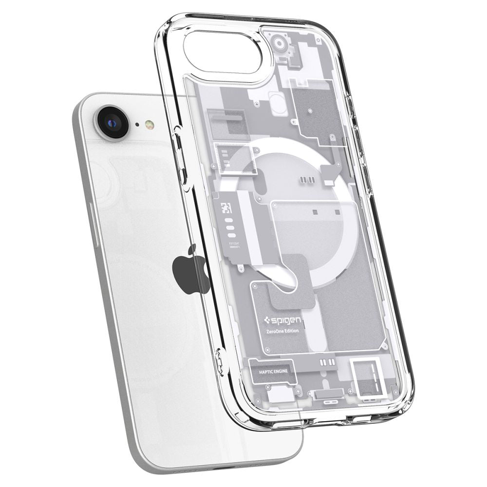 Capa MagSafe para Apple iPhone 17e / 16e, Spigen, Ultra Hybrid Zero One, Branca