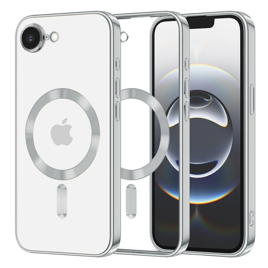 Capa MagSafe para Apple iPhone 17e / 16e, Techsuit, Luxury Crystal, Prateada