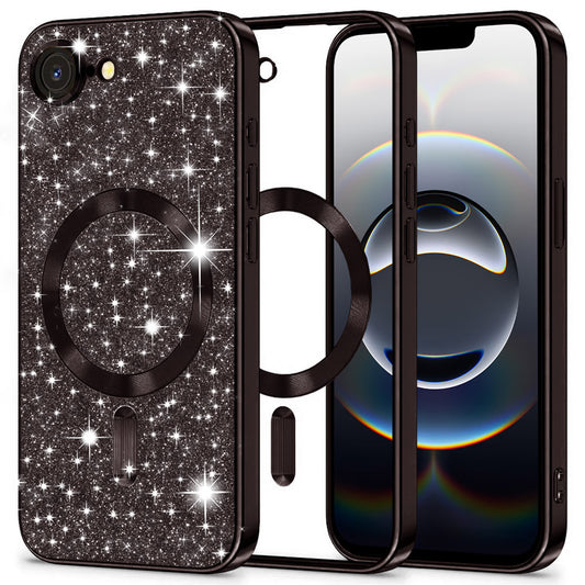Capa MagSafe para Apple iPhone 17e / 16e, Techsuit, Luxury Glitter, Preta