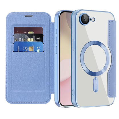 Capa MagSafe para Apple iPhone 17e / 16e, Techsuit, SmartMag Book, Azul