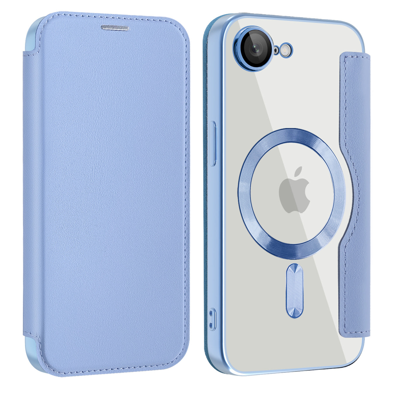 Capa MagSafe para Apple iPhone 17e / 16e, Techsuit, SmartMag Book, Azul