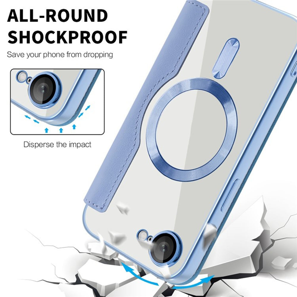Capa MagSafe para Apple iPhone 17e / 16e, Techsuit, SmartMag Book, Azul