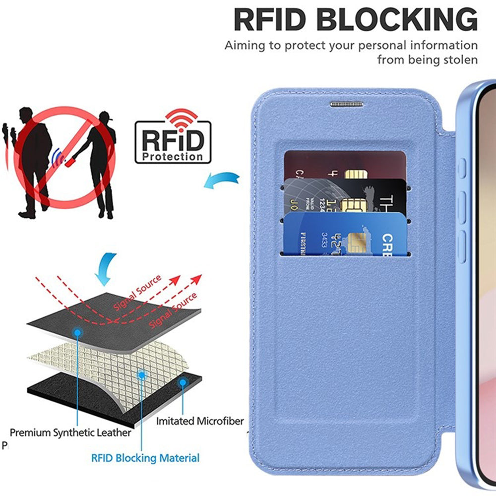 Capa MagSafe para Apple iPhone 17e / 16e, Techsuit, SmartMag Book, Azul