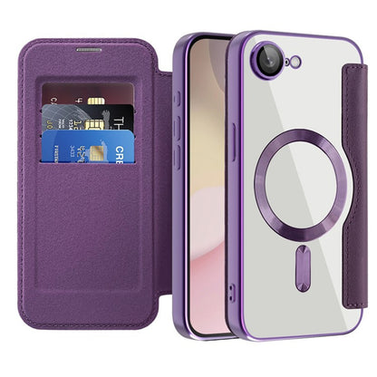 Capa MagSafe para Apple iPhone 17e / 16e, Techsuit, SmartMag Book, Roxo