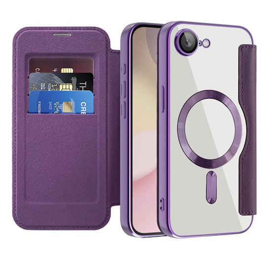 Capa MagSafe para Apple iPhone 17e / 16e, Techsuit, SmartMag Book, Roxo