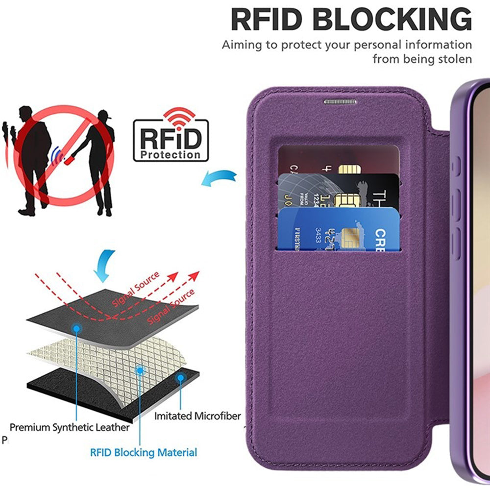 Capa MagSafe para Apple iPhone 17e / 16e, Techsuit, SmartMag Book, Roxo