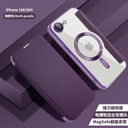 Capa MagSafe para Apple iPhone 17e / 16e, Techsuit, SmartMag Book, Roxo
