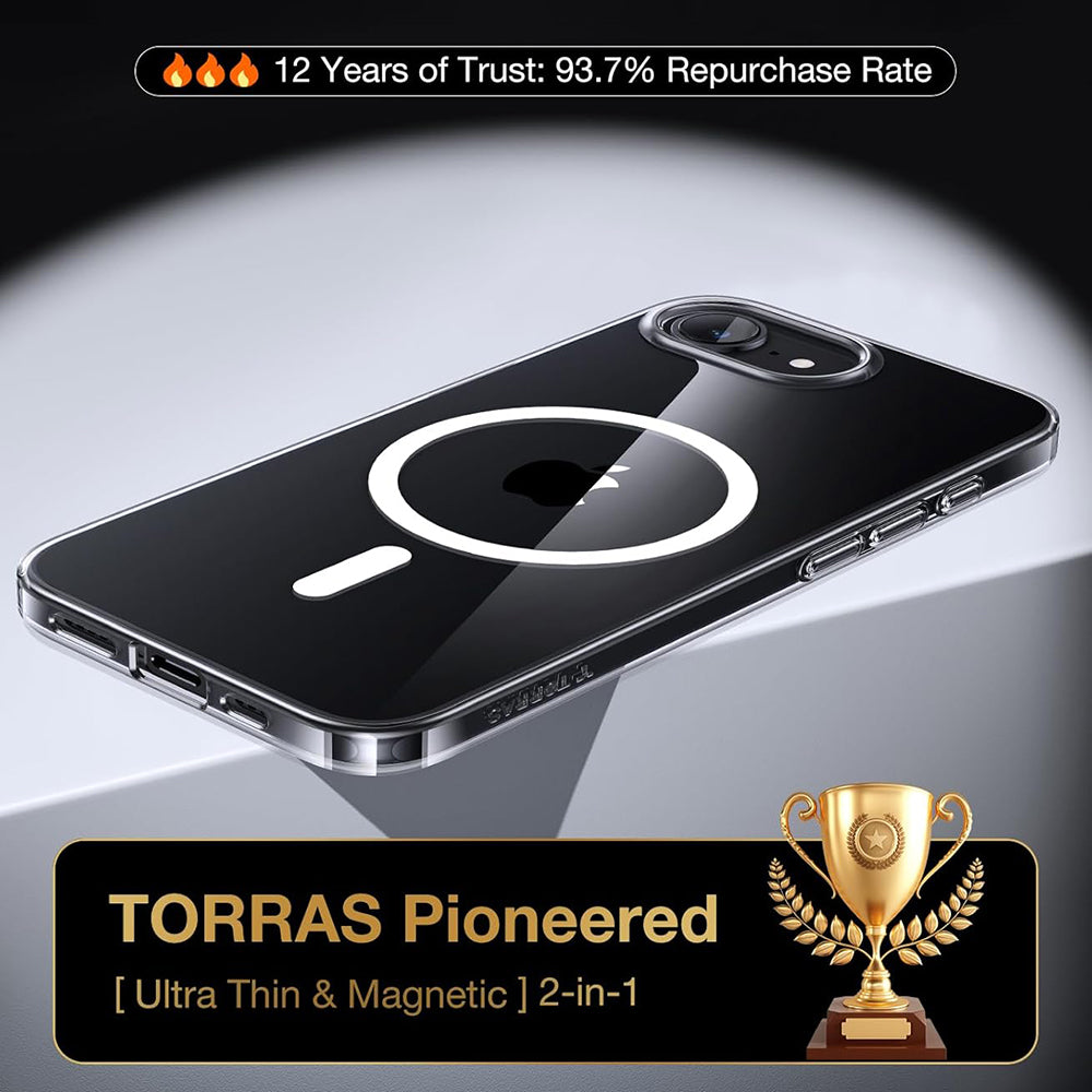 Capa MagSafe para Apple iPhone 17e / 16e, Torras, OriginFit, Transparente