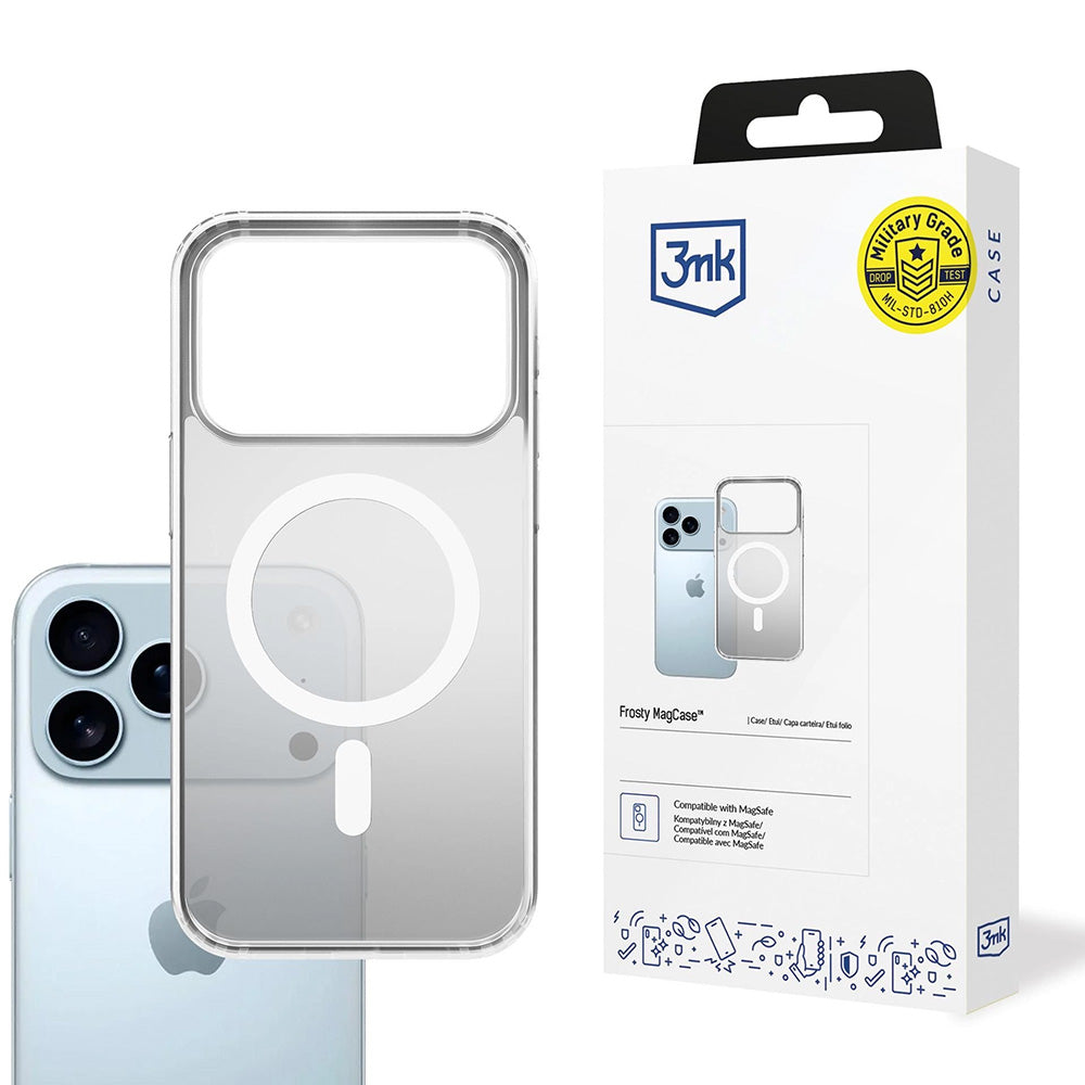 Capa MagSafe para Apple iPhone 17 Pro, 3MK, Frosty MagCase, Branca