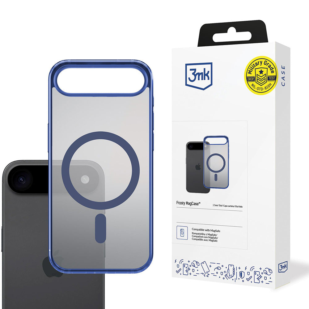 Capa MagSafe para Apple iPhone 17 Air, 3MK, Frosty MagCase, Azul