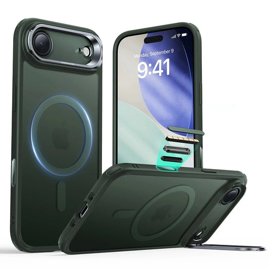Capa MagSafe para Apple iPhone 17 Air, ESR, Classic Hybrid Kickstand, Verde Acetinado
