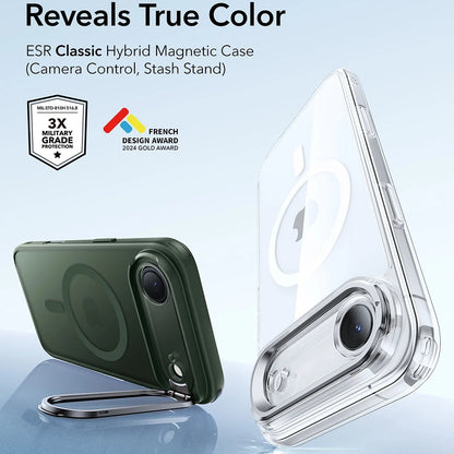 Capa MagSafe para Apple iPhone 17 Air, ESR, Classic Hybrid Kickstand, Verde Acetinado