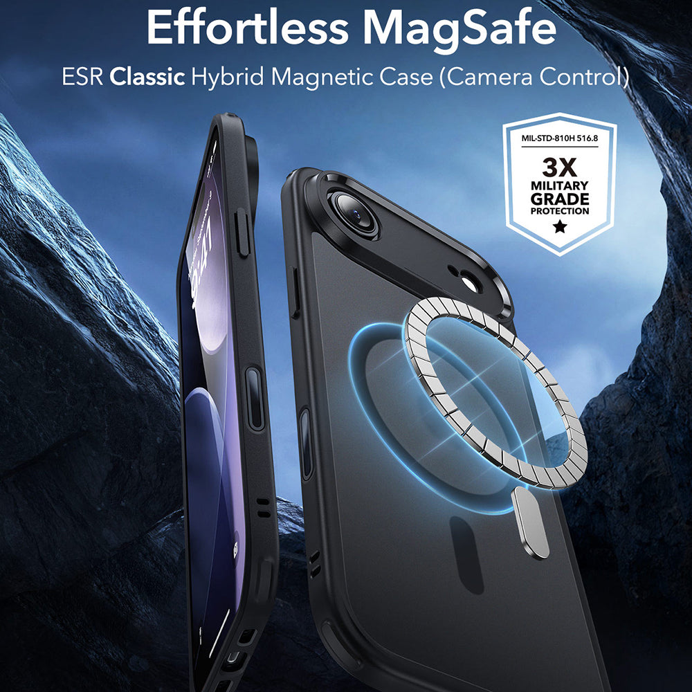 Capa MagSafe para Apple iPhone 17 Air, ESR, Classic Hybrid, Preta Fosca
