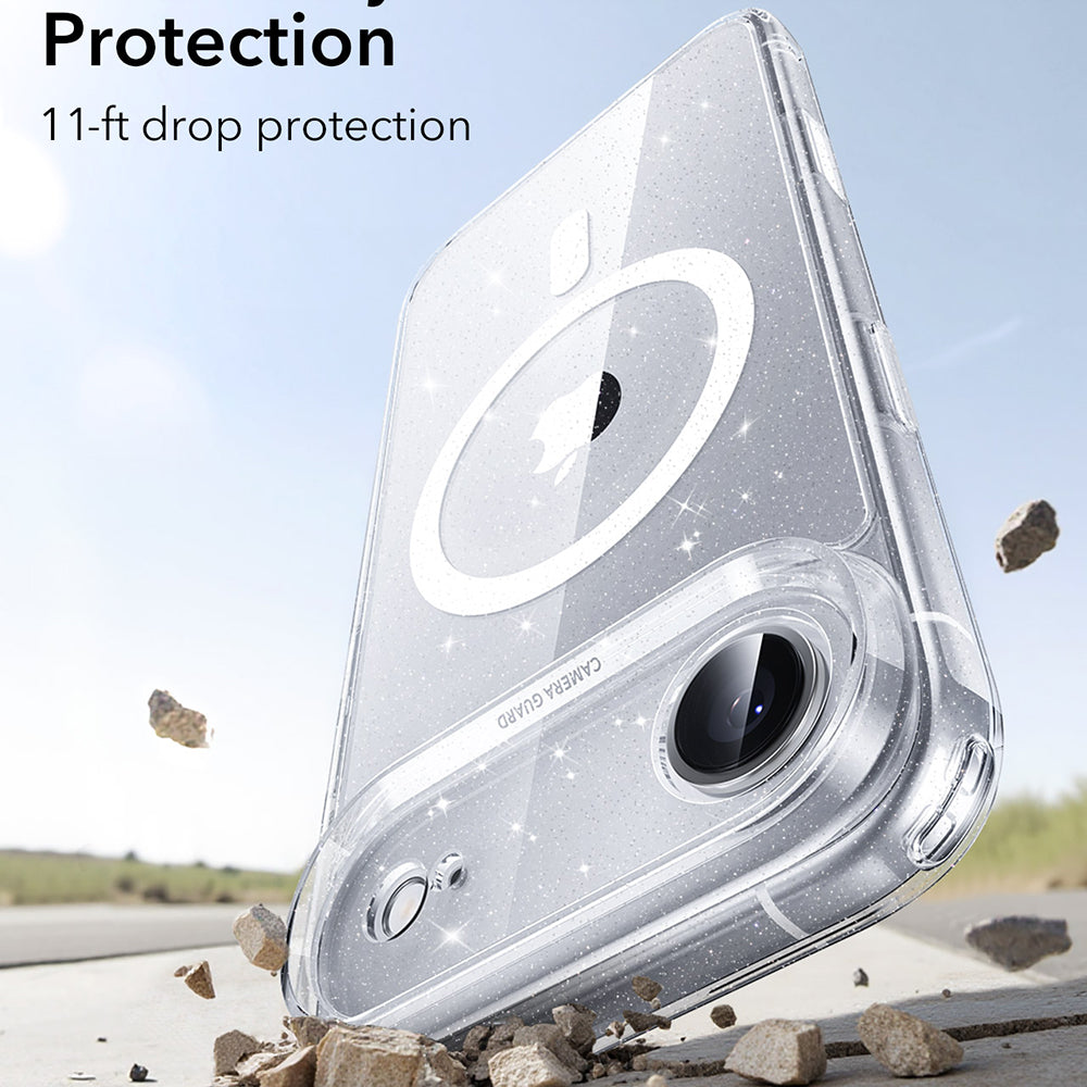 Capa MagSafe para Apple iPhone 17 Air, ESR, Classic Hybrid Shimmer, Transparente