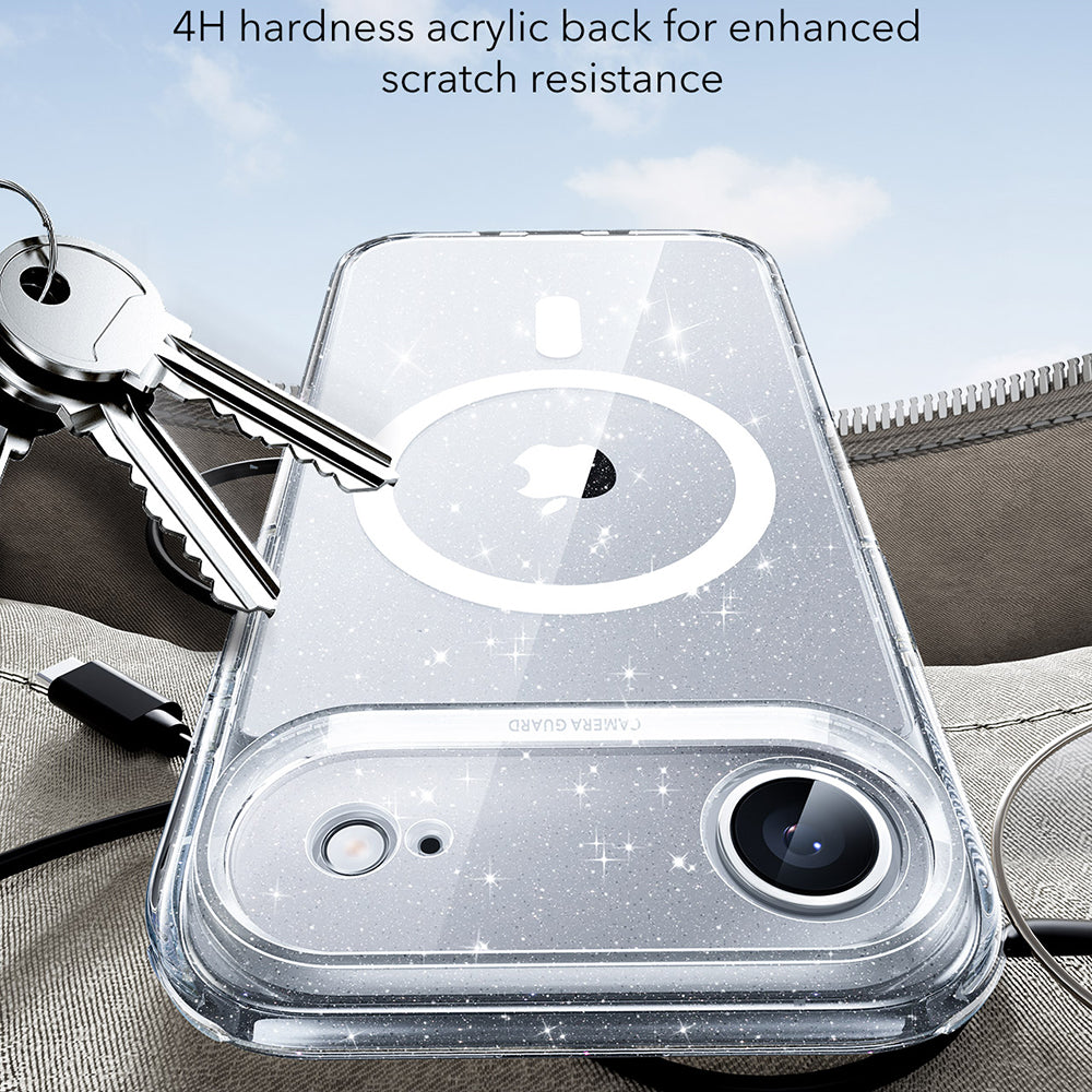 Capa MagSafe para Apple iPhone 17 Air, ESR, Classic Hybrid Shimmer, Transparente