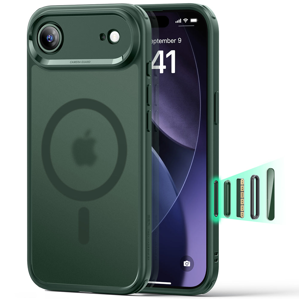 Capa MagSafe para Apple iPhone 17 Air, ESR, Classic Hybrid, Verde Acetinado