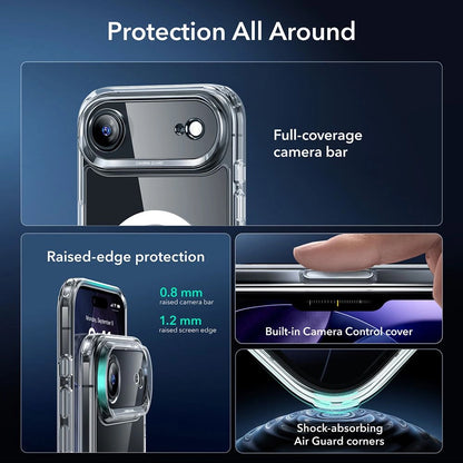Capa MagSafe para Apple iPhone 17 Air, ESR, Classic Hybrid com Protetor de Tela, Transparente