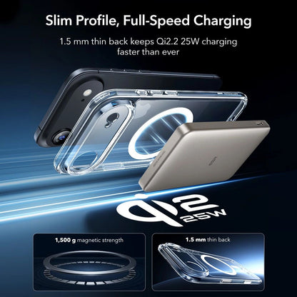 Capa MagSafe para Apple iPhone 17 Air, ESR, Classic Hybrid com Protetor de Tela, Transparente