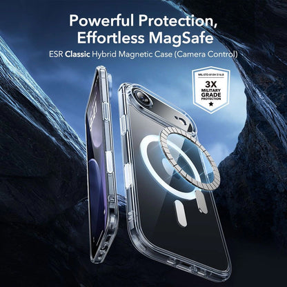 Capa MagSafe para Apple iPhone 17 Air, ESR, Classic Hybrid com Protetor de Tela, Transparente