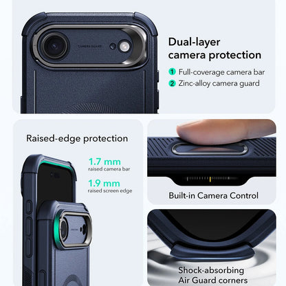 Capa MagSafe para Apple iPhone 17 Air, ESR, Cyber Armor Kickstand, Azul