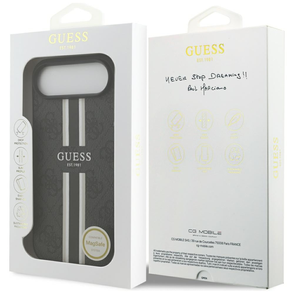 Capa MagSafe para Apple iPhone 17 Air, Guess, 4G Printed Stripes, Preta