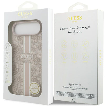 Capa MagSafe para Apple iPhone 17 Air, Guess, 4G Printed Stripes, Rosa