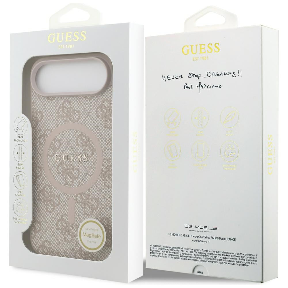 Capa MagSafe para Apple iPhone 17 Air, Guess, 4G Ring Classic Logo, Rosa