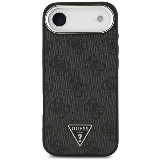 Capa MagSafe para Apple iPhone 17 Air, Guess, Logo Triângulo 4G, Preta Prateada