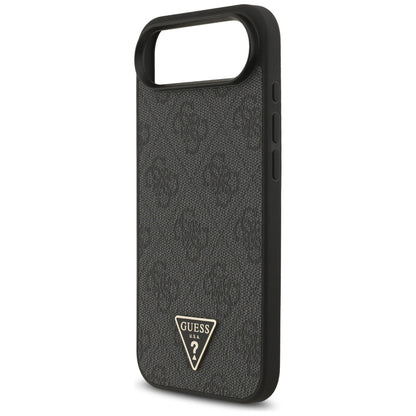 MagSafe Case for Apple iPhone 17 Air, Guess, 4G Triangle Logo with Cord Strap, Black
