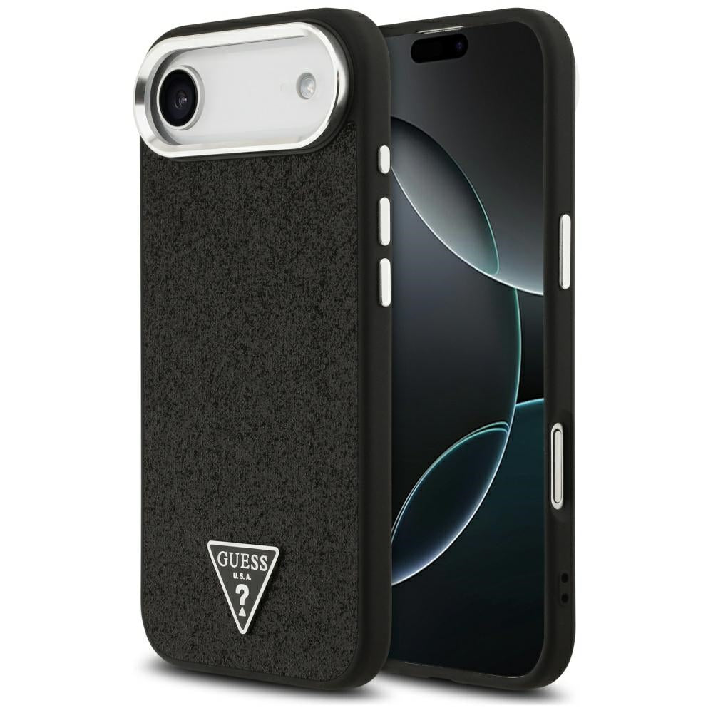 Capa MagSafe para Apple iPhone 17 Air, Guess, Glitter Triangle Logo, Preta