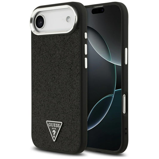 Capa MagSafe para Apple iPhone 17 Air, Guess, Glitter Triangle Logo, Preta