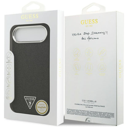 Capa MagSafe para Apple iPhone 17 Air, Guess, Glitter Triangle Logo, Preta