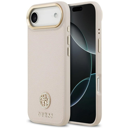 Capa MagSafe para Apple iPhone 17 Air, Guess, Grained Strass Logo, Rosa