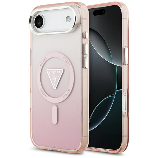 Capa MagSafe para Apple iPhone 17 Air, Guess, Logo Triângulo Gradiente IML, Rosa