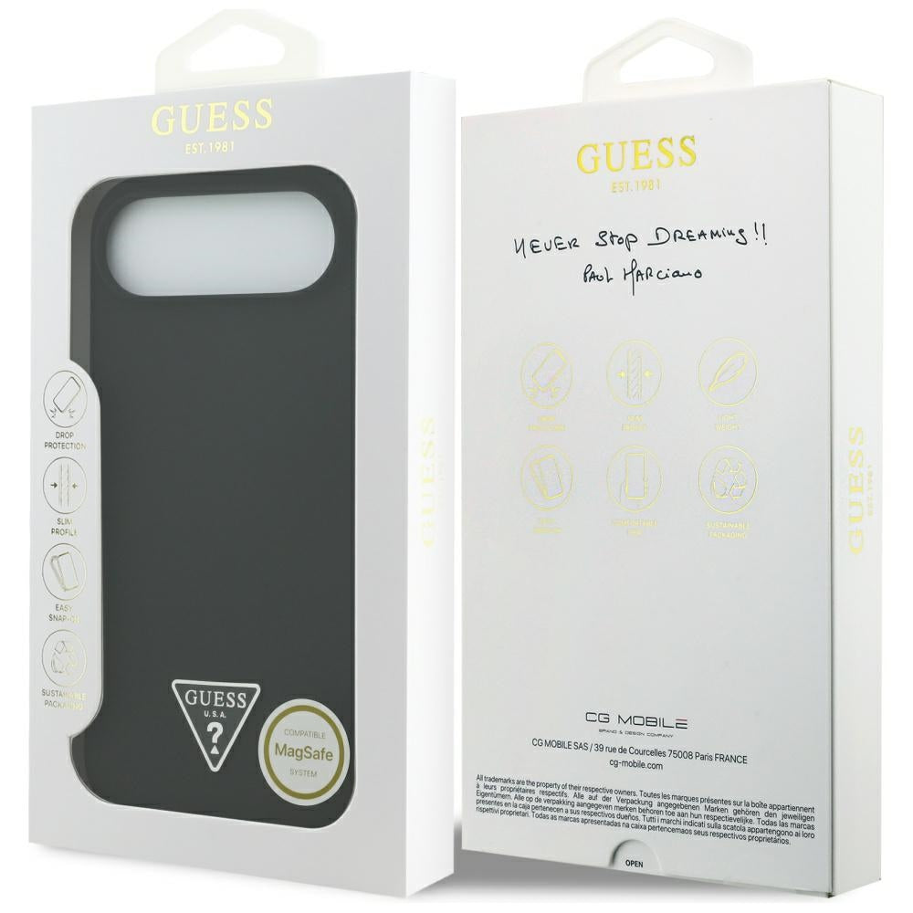 Capa MagSafe para Apple iPhone 17 Air, Guess, Logo Triângulo, Preta