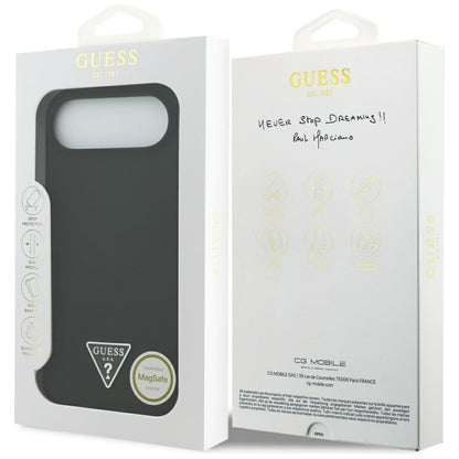 Capa MagSafe para Apple iPhone 17 Air, Guess, Logo Triângulo, Preta