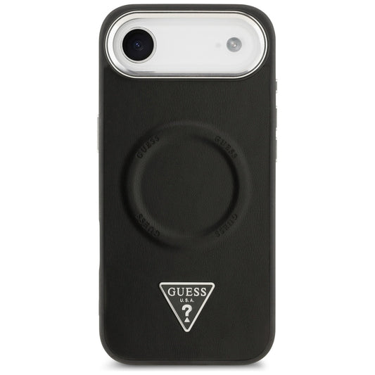 Capa MagSafe para Apple iPhone 17 Air, Guess, Logotipo Triangular, Preta Prateada