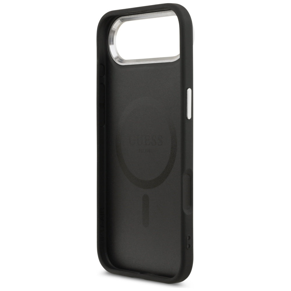 Capa MagSafe para Apple iPhone 17 Air, Guess, Logotipo Triangular, Preta Prateada