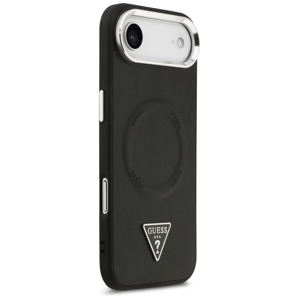 Capa MagSafe para Apple iPhone 17 Air, Guess, Logotipo Triangular, Preta Prateada