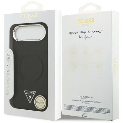 Capa MagSafe para Apple iPhone 17 Air, Guess, Logotipo Triangular, Preta Prateada