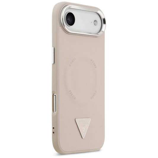 Capa MagSafe para Apple iPhone 17 Air, Guess, Logotipo Triangular, Rosa Prateado