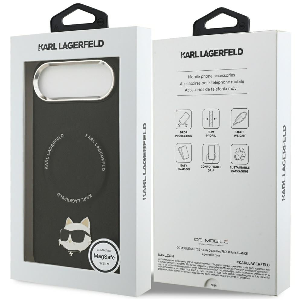 Capa MagSafe para Apple iPhone 17 Air, Karl Lagerfeld, Choupette Pin, Preta