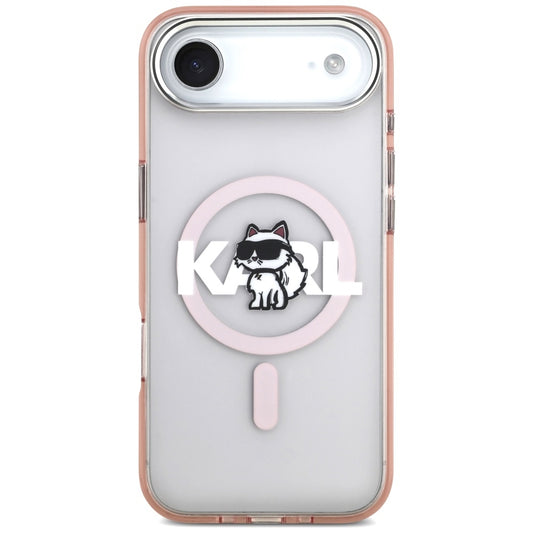 Capa MagSafe para Apple iPhone 17 Air, Karl Lagerfeld, IML Sketch Logo Choupette, Rosa